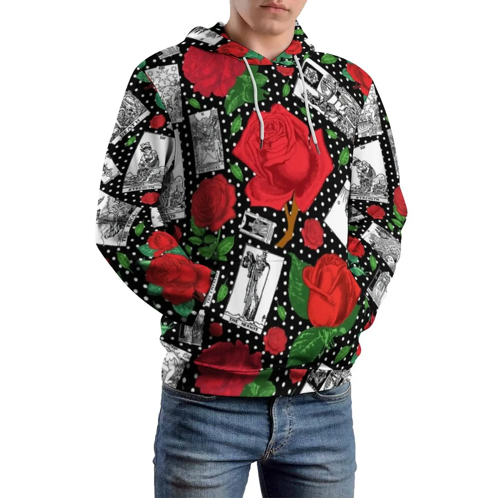 Tarot Cards Print Casual Hoodies Men Red Roses Classic Hoodie Winter Long Sleeve Aesthetic Design Hooded Sweatshirts Plus Size
Tarot Cards Print Casual Hoodies Men Red Roses Classic Hoodie Winter Long Sleeve Aesthetic Design Hooded Sweatshirts Plus Size