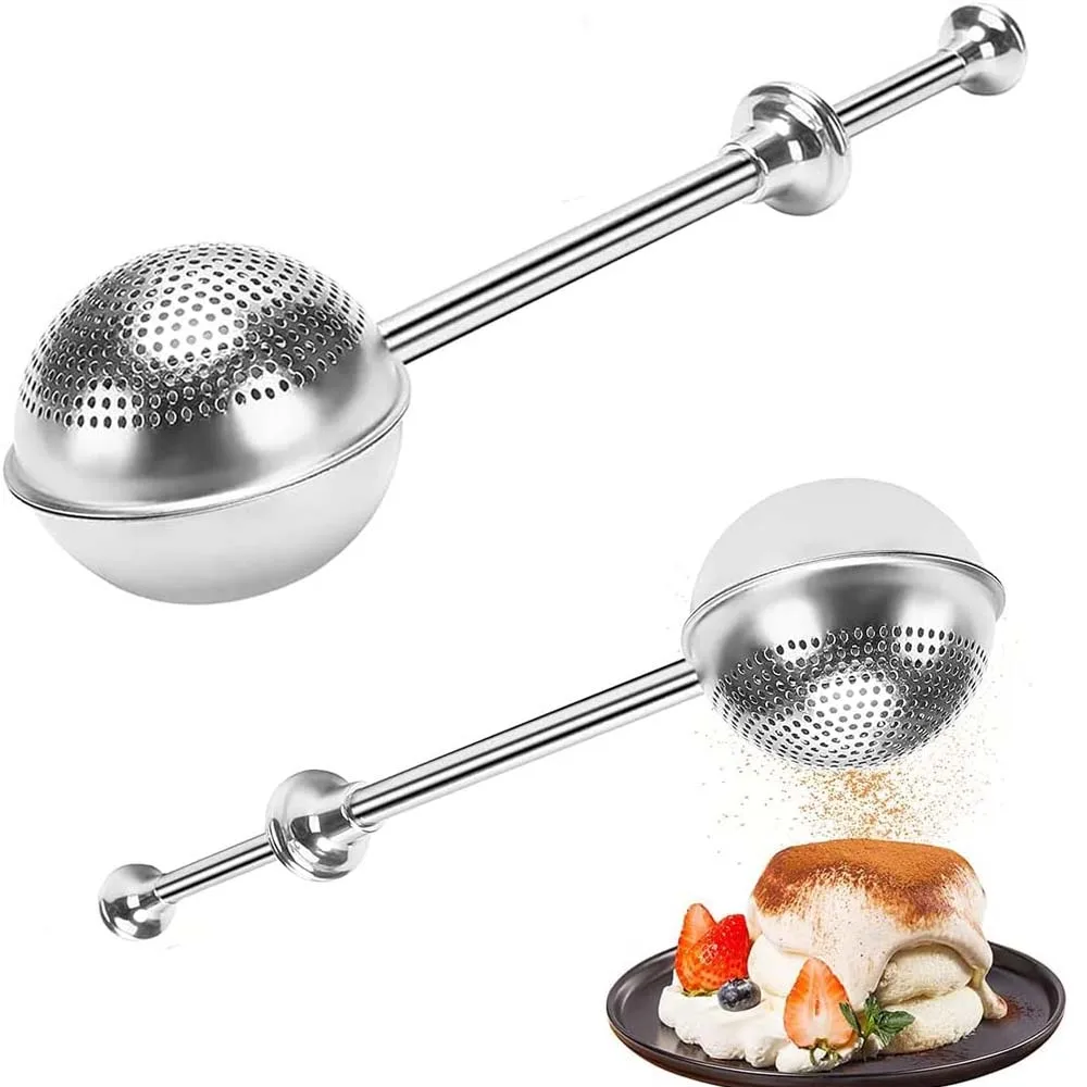 Сито для муки из нержавеющей стали, пылесборник для сахарной муки и специй 
Сито для муки из нержавеющей стали, пылесборник для сахарной муки и специй