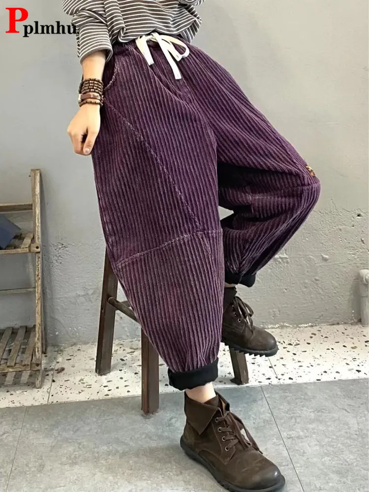High Waist Corduroy Vintage Harem Pants Casual Ankle-length Baggy Bloomers Pantalon Streetwear Jogger Big Size 4xl Sweatpants
High Waist Corduroy Vintage Harem Pants Casual Ankle-length Baggy Bloomers Pantalon Streetwear Jogger Big Size 4xl Sweatpants