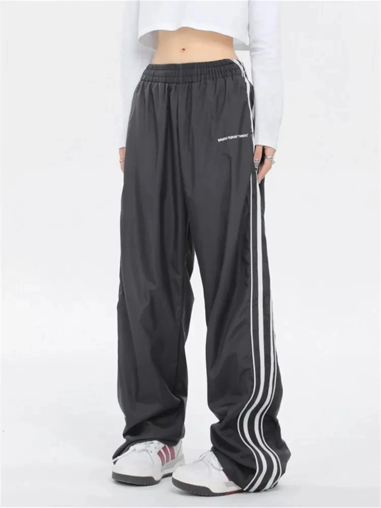 

Уличная одежда Y2K, брюки-джоггеры, женские повседневные брюки-карго большого размера с широкими штанинами, брюки, спортивные брюки в стиле Харадзюку с парашютом, мешковатые брюки