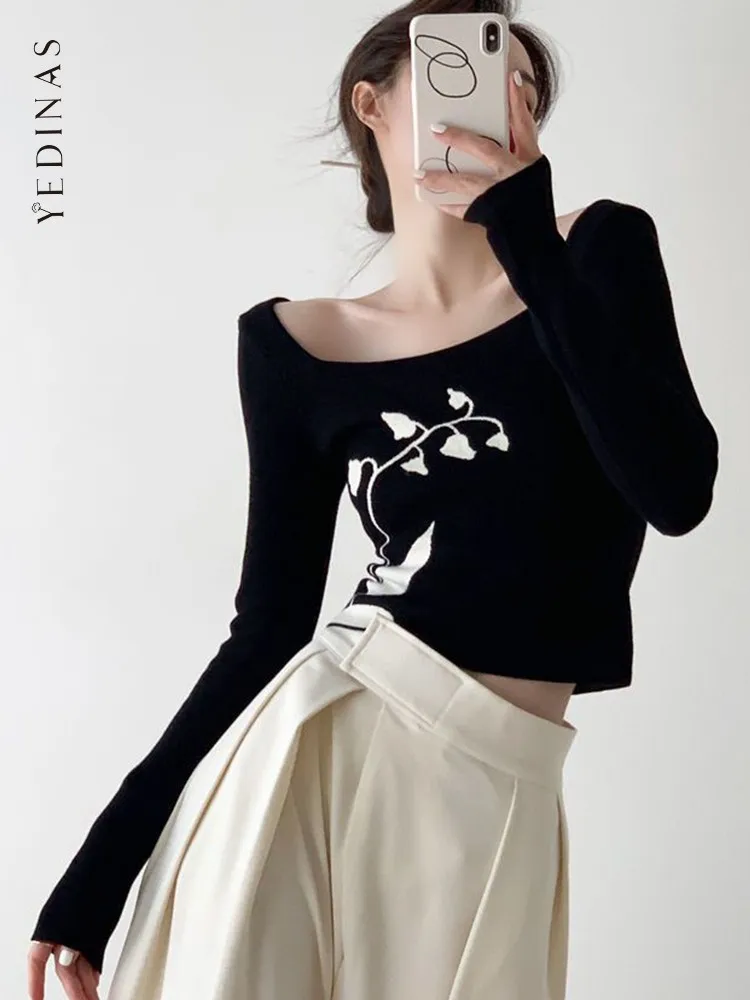 Yedinas Floral Knit Sweater Pullover For Women Long Sleeve Vintage Y2k Sweater Basic Square Collar Slim Ladies Jumpers Winter
Yedinas Floral Knit Sweater Pullover For Women Long Sleeve Vintage Y2k Sweater Basic Square Collar Slim Ladies Jumpers Winter
