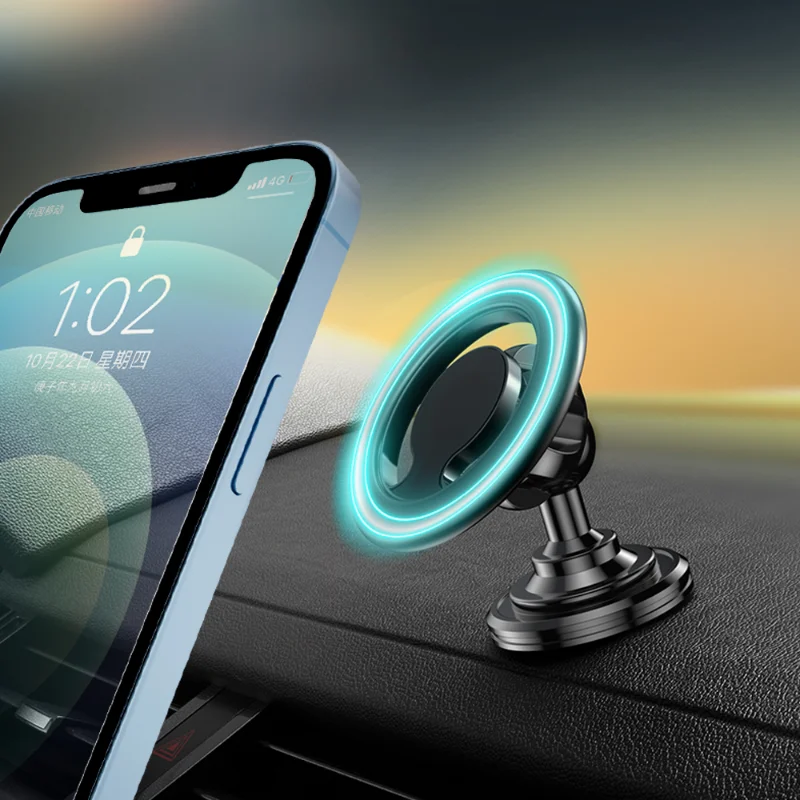 

Магнитный автомобильный Магнитный кронштейн Magsafe с возможностью вращения на 360 градусов, металлическое магнитное автомобильное крепление для IPhone 12 13 Pro Max 14, держатель для телефона