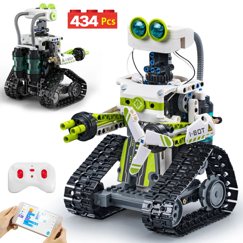 434Pcs City STEM Remote Control Robots Building Blocks LED Light APP Programming RC Robot Car Bricks Toys for Kids
434Pcs City STEM Remote Control Robots Building Blocks LED Light APP Programming RC Robot Car Bricks Toys for Kids