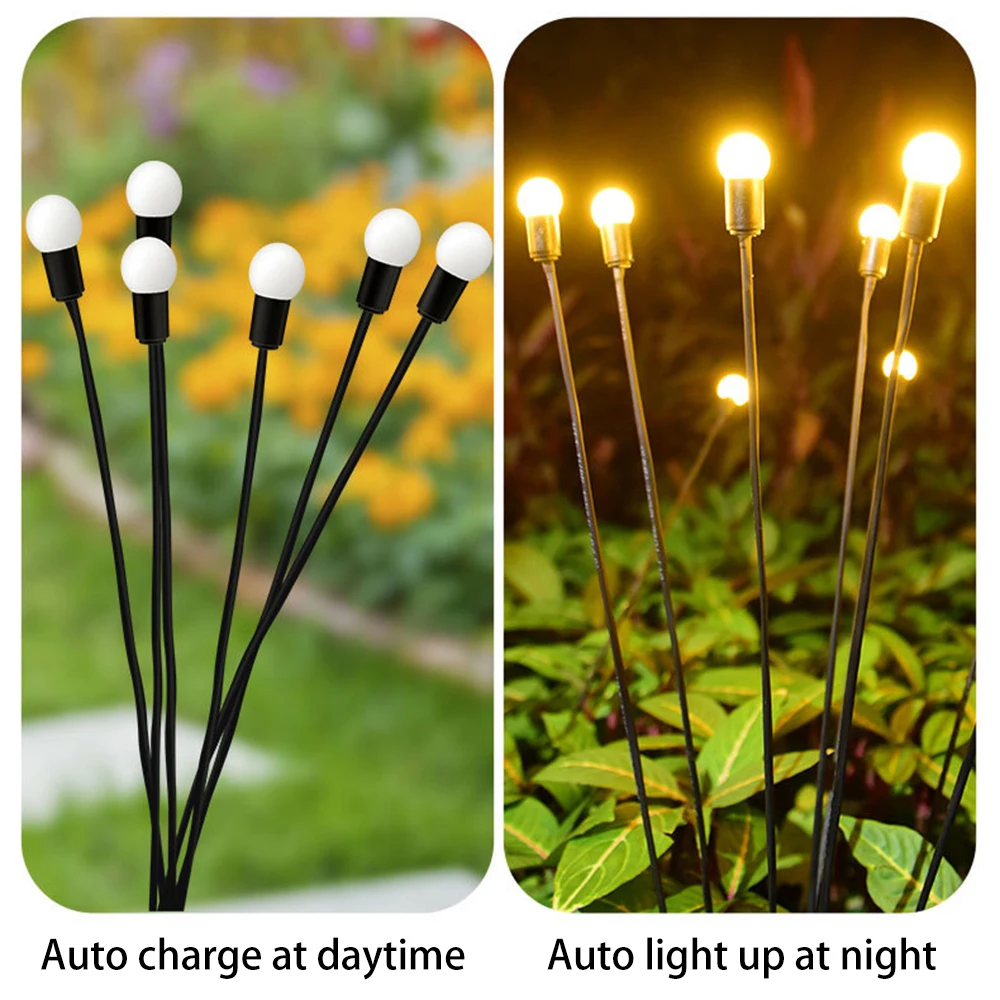 Bright Warm Light Outdoor Waterproof Firefly Path Lights For Solar Lights 6/8 LED Light Bulbs Starburst Swaying
Bright Warm Light Outdoor Waterproof Firefly Path Lights For Solar Lights 6/8 LED Light Bulbs Starburst Swaying