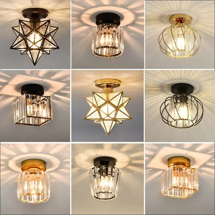 

Simple Modern Creative Ceiling Lamp Nordic Aisle Ligh Corridor Porch Balcony Entry Lighting Luxury Crystal Decorate E27 Fixtures