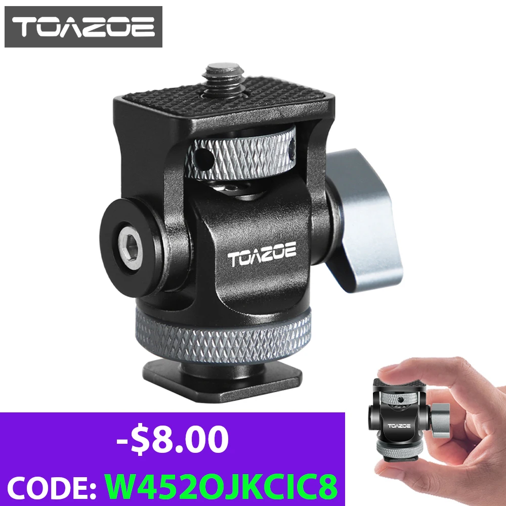 TOAZOE Quick Release Monitor Holder Camera Clamp Swivel and Tilt Adjustable Monitor Mount with Cold Shoe/ARRI/ NATO Mount
TOAZOE Quick Release Monitor Holder Camera Clamp Swivel and Tilt Adjustable Monitor Mount with Cold Shoe/ARRI/ NATO Mount