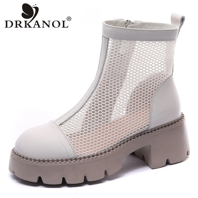 DRKANOL 2022 Summer Air Mesh Ankle Boots For Women Genuine Leather Side Zipper High Heel Chunky Platform Boots Ladies Cool Shoes
DRKANOL 2022 Summer Air Mesh Ankle Boots For Women Genuine Leather Side Zipper High Heel Chunky Platform Boots Ladies Cool Shoes