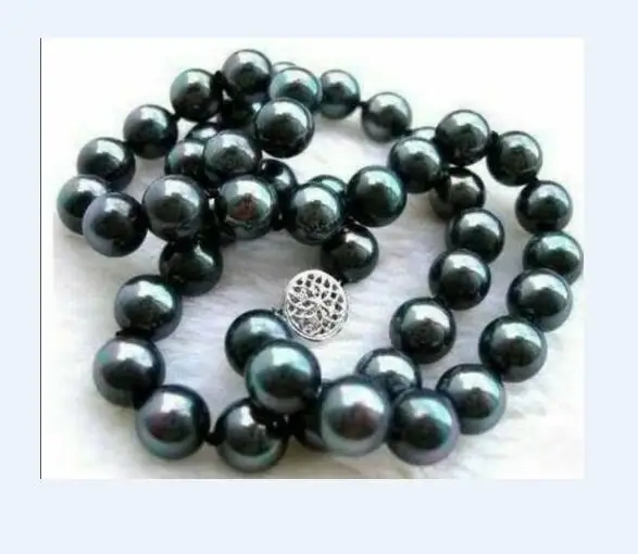 

Изысканное ожерелье из натурального круглого таитянского черного жемчуга AAA 9-10 мм 18 дюймов
