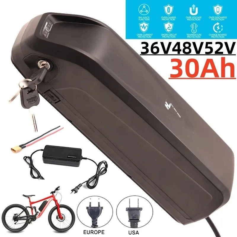 

Bicicleta Eléctrica Hailong 18650, 36V, 48V, 52V, batería USB BBS02, BBS03, BBSHD,, 30Ah, 500W, 750W, 1000W, 1500W B