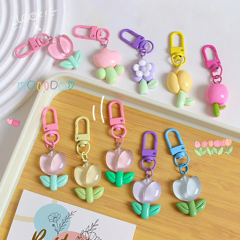 Korean Style Fashion Candy Color Tulip Flower Pendant Keychain Bag Ornaments Earphone Case Decoration Car Key Accessories
Korean Style Fashion Candy Color Tulip Flower Pendant Keychain Bag Ornaments Earphone Case Decoration Car Key Accessories