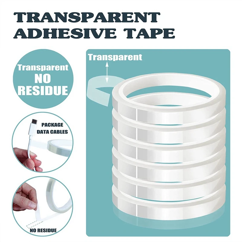 6 Rolls 10Mm X33M(108Ft) Clear Heat Tape For Heat Sublimation Press No Residue And Heat Transfer Vinyl
6 Rolls 10Mm X33M(108Ft) Clear Heat Tape For Heat Sublimation Press No Residue And Heat Transfer Vinyl