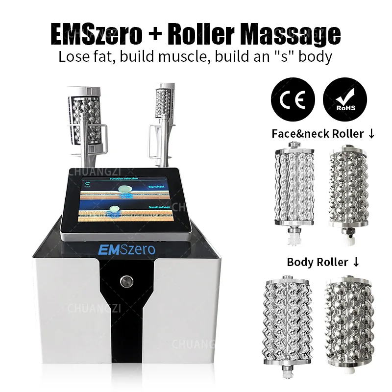 

Роликовый массажер EMSZERO с 2 ручками, аппарат для похудения, потери веса, шеи, жира, целлюлита, микровибрация