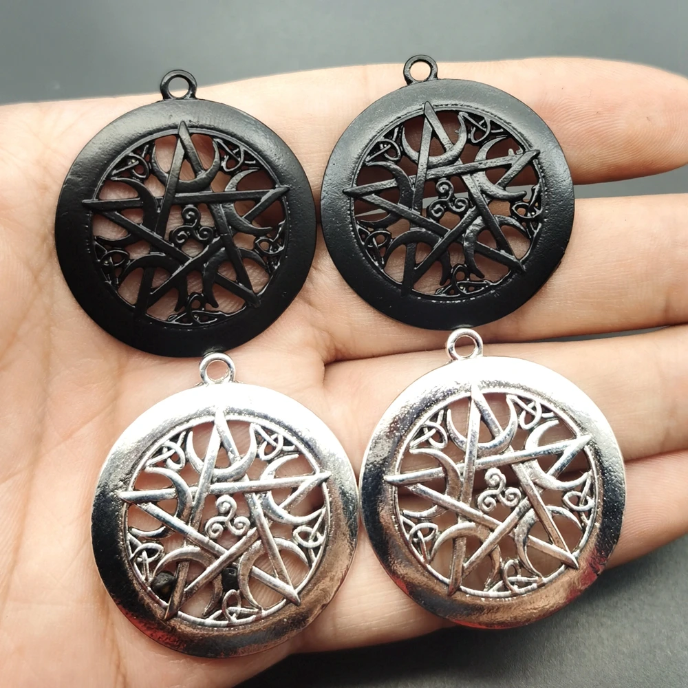 5 Piece Crescent Pentagram Pendant Jewelry Making DIY Accessories Pagan Big Pentagram Witchcraft Gothic 35x35mm
5 Piece Crescent Pentagram Pendant Jewelry Making DIY Accessories Pagan Big Pentagram Witchcraft Gothic 35x35mm