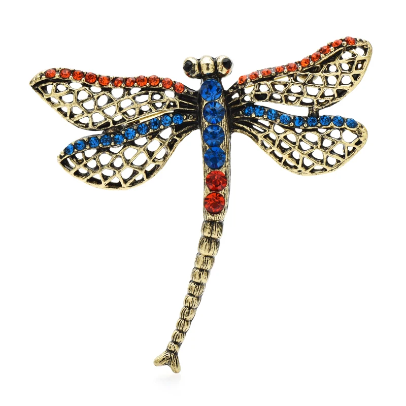 

Wuli&baby Flying Dragonfly Brooches For Women Unisex Vintage Rhinestone 2-color Insects Party Office Brooch Pin Gifts