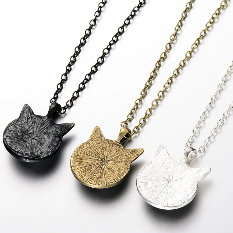 Personality Women Black Cat Face Gemstone Pendant Sweater Chain Necklace Jewelry Wholesale
Personality Women Black Cat Face Gemstone Pendant Sweater Chain Necklace Jewelry Wholesale