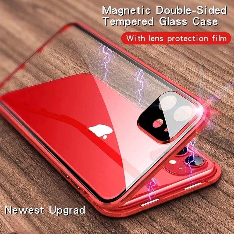 Magnetic Glass Phone Case For iPhone 12 Pro Max Metal Camera Lens Protective Double Tempered Cover Case For iPhone 12 Mini Shell
Magnetic Glass Phone Case For iPhone 12 Pro Max Metal Camera Lens Protective Double Tempered Cover Case For iPhone 12 Mini Shell