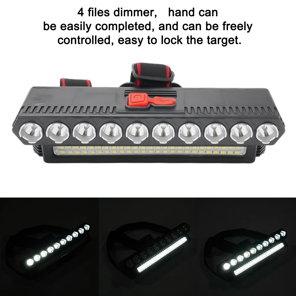 Super-bright 50000LM LED Headlamp Headlight Flashlight Head Torch 10LED 4 Files Dimmer ABS Engineering Plastic Anti-skid
Super-bright 50000LM LED Headlamp Headlight Flashlight Head Torch 10LED 4 Files Dimmer ABS Engineering Plastic Anti-skid