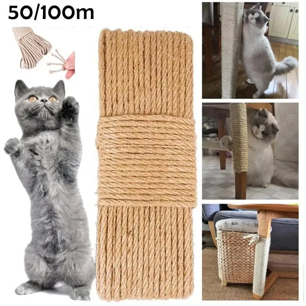 Cat Natural Sisal Rope For Scratching Post Tree Replacement 4mm/6mm Diameter For DIY Scratcher Cat Tree Tower Furniture Pro U1B4
Cat Natural Sisal Rope For Scratching Post Tree Replacement 4mm/6mm Diameter For DIY Scratcher Cat Tree Tower Furniture Pro U1B4