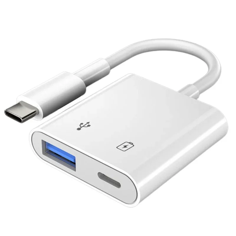 2 в 1 двойной USB-разветвитель DAC адаптер быстрой зарядки Type-C