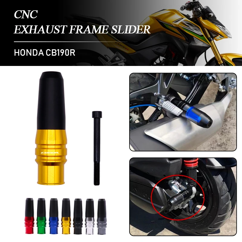 CNC Aluminum Motorcycle Exhaust Frame Slider Crash Pads Plug Guard Protector for HONDA CB190R
CNC Aluminum Motorcycle Exhaust Frame Slider Crash Pads Plug Guard Protector for HONDA CB190R