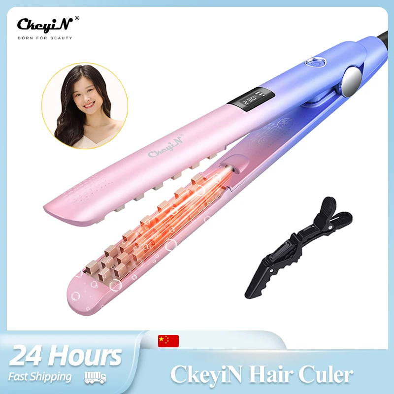 

Щипцы для завивки волос CkeyiN 25 мм, керамическая плойка с отрицательными ионами, Быстрое нагревание, 3D сетка, пушистый инструмент для влажной и сухой укладки волос