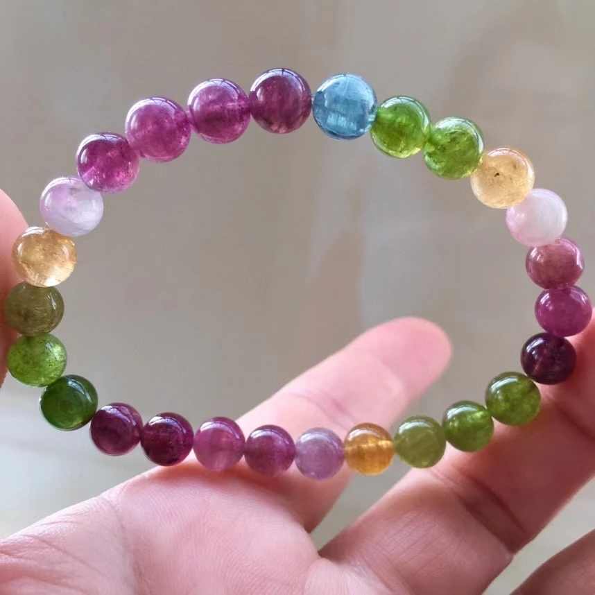 Natural Red Colorful Tourmaline Bracelet Clear Round Beads 7MM Rainbow Tourmaline Women Men Crystal Jewelry AAAAAAA
Natural Red Colorful Tourmaline Bracelet Clear Round Beads 7MM Rainbow Tourmaline Women Men Crystal Jewelry AAAAAAA