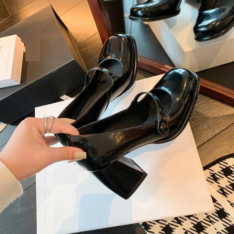 Mary Women's Pump Janes Basic High-End Cow Leather Sqaure Toe Thick Med Heel Single Shoes French Style High Heels
Mary Women's Pump Janes Basic High-End Cow Leather Sqaure Toe Thick Med Heel Single Shoes French Style High Heels