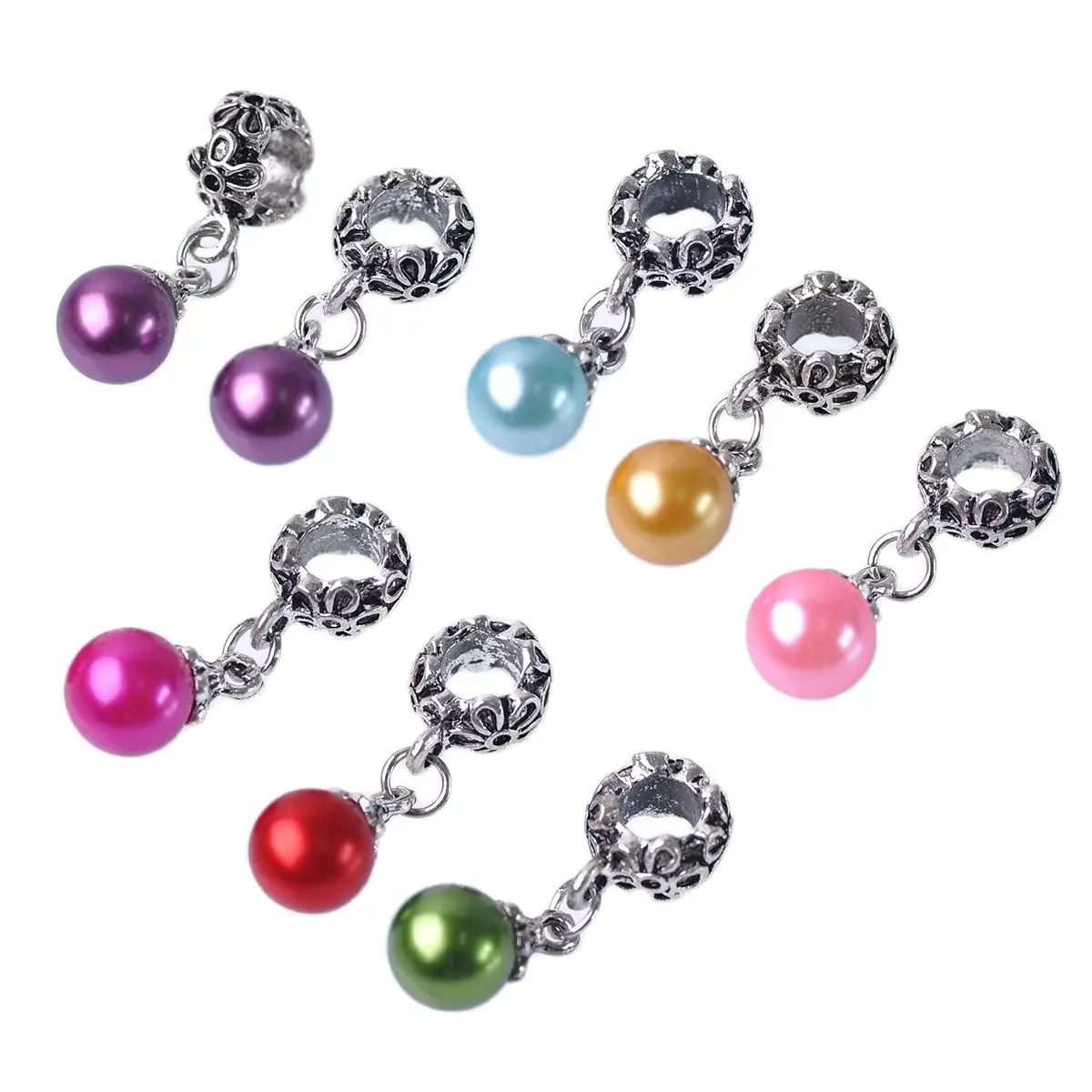 5pcs 30x10mm Tibetan Silver Pearl Glass Pendants Loose Big Hole Beads for DIY European Charms Bracelet Findings
5pcs 30x10mm Tibetan Silver Pearl Glass Pendants Loose Big Hole Beads for DIY European Charms Bracelet Findings