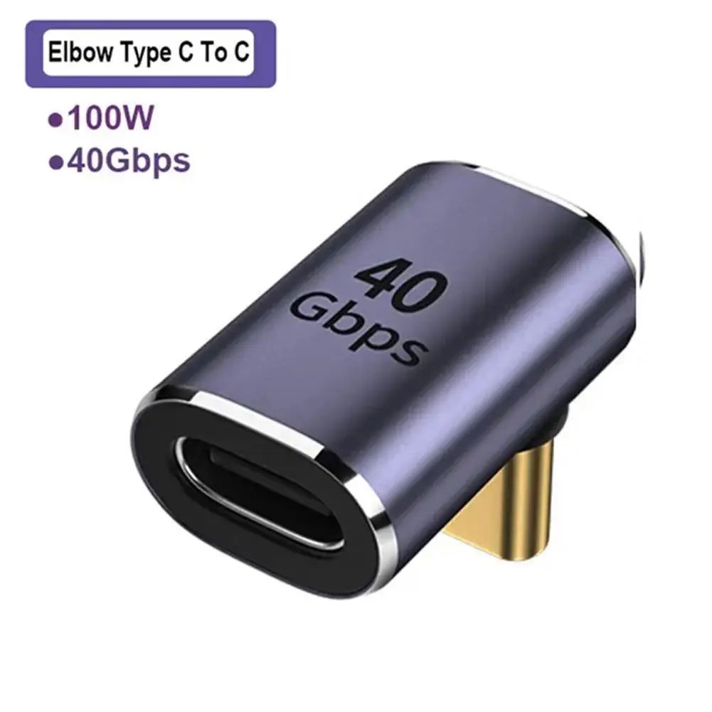 40Gbps Adapter USB C Male To Female 90 Degree 100W Fast Charging Data Converter 8K Laptop Tablet Phone Accessories
40Gbps Adapter USB C Male To Female 90 Degree 100W Fast Charging Data Converter 8K Laptop Tablet Phone Accessories