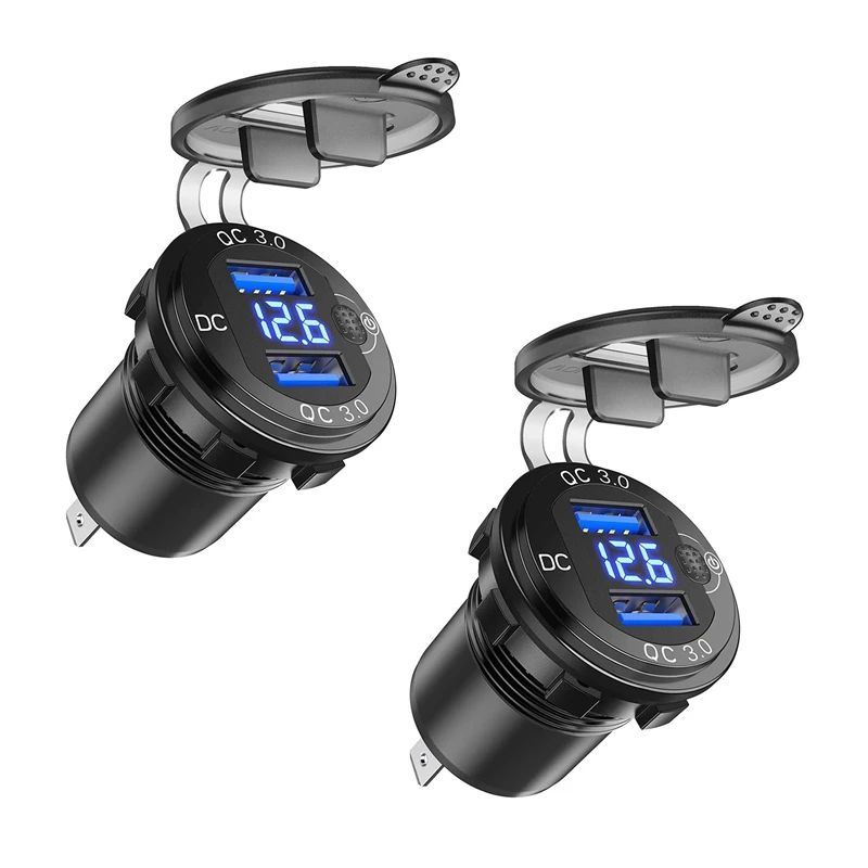2X Quick Charge 3.0 Dual USB Charger With Voltmeter & ON/OFF Switch,36W 12V USB Outlet Fast Charger For Car Boat Marine
2X Quick Charge 3.0 Dual USB Charger With Voltmeter & ON/OFF Switch,36W 12V USB Outlet Fast Charger For Car Boat Marine