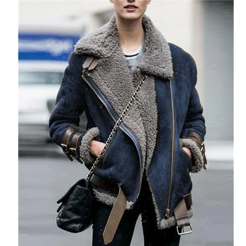 Fashion Casual Women's Lapel Wool 2022 New Autumn and Winter Motorcycle Style Female Lamb Wool Winter Jacket Female
Fashion Casual Women's Lapel Wool 2022 New Autumn and Winter Motorcycle Style Female Lamb Wool Winter Jacket Female