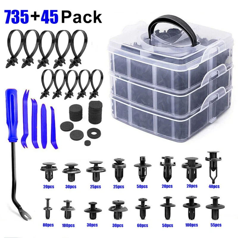 Mixed Auto Fastener Clip Car Body Push Retainer Pin Rivet Bumper Door Trim Panel Retainer Fastener Kit Car Accessories Car Tool
Mixed Auto Fastener Clip Car Body Push Retainer Pin Rivet Bumper Door Trim Panel Retainer Fastener Kit Car Accessories Car Tool