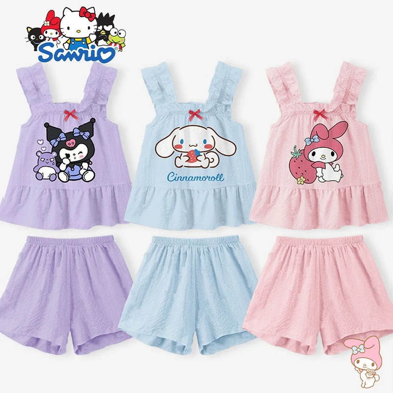 Sanrio Kuromi Children Pajama Set Kawaii Cinnamoroll My Melody Cartoon Anime Cute Suspenders Home Clothing Toys Girls Gifts
Sanrio Kuromi Children Pajama Set Kawaii Cinnamoroll My Melody Cartoon Anime Cute Suspenders Home Clothing Toys Girls Gifts