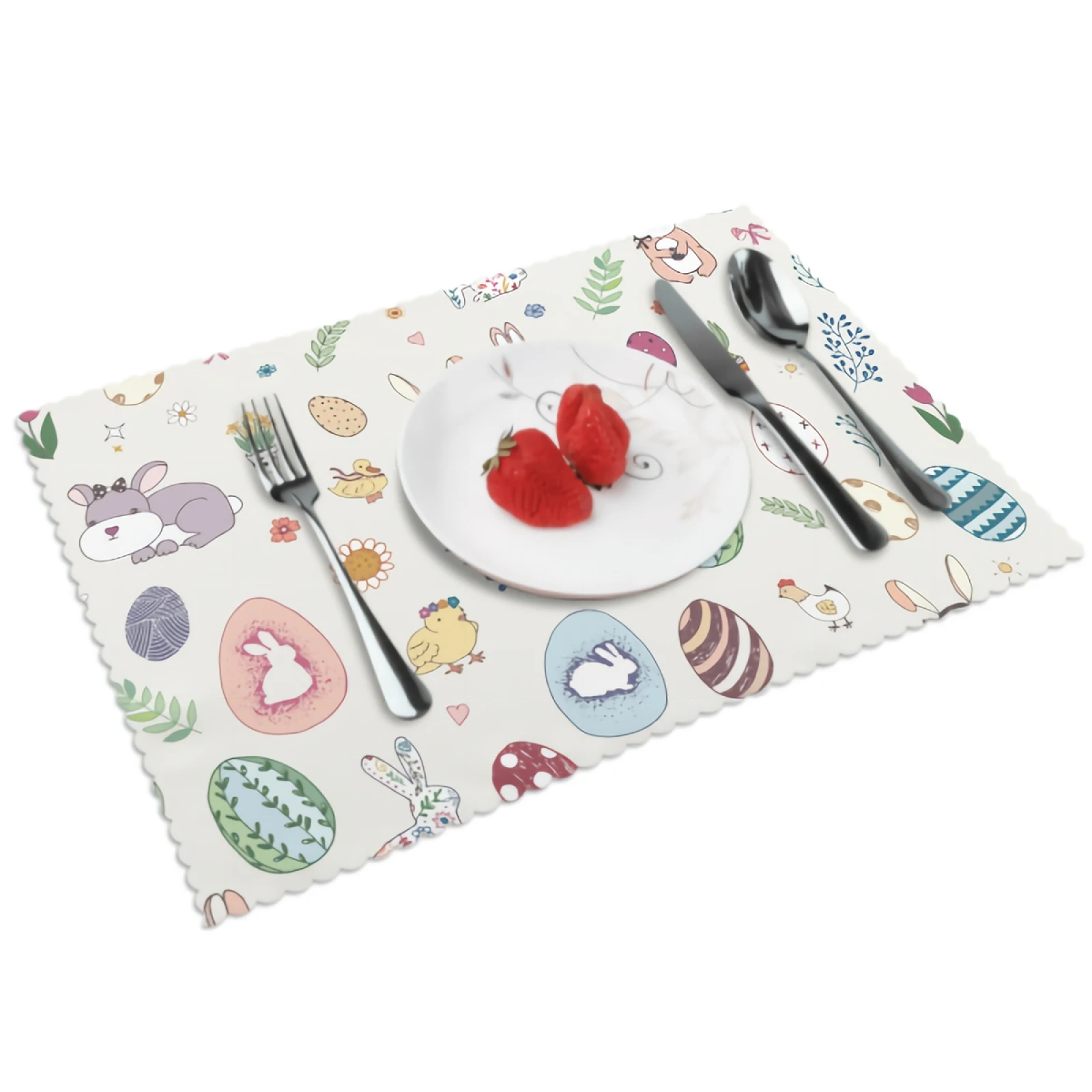 Happy Easter Placemats Colorful Easter Small Animal and Eggs Placemat Set of 4 Heat-Resisting Non Slip Table Mats
Happy Easter Placemats Colorful Easter Small Animal and Eggs Placemat Set of 4 Heat-Resisting Non Slip Table Mats