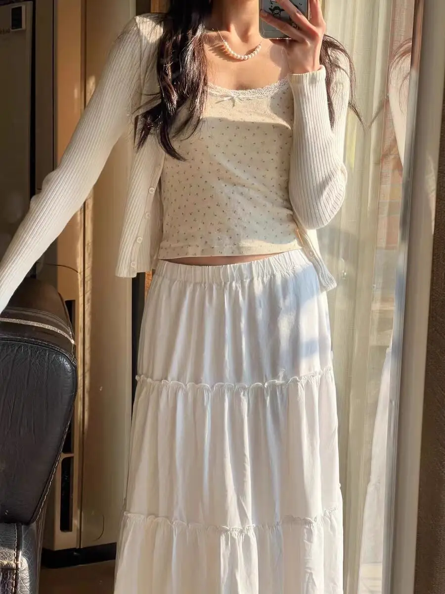 Женская длинная юбка брендового цвета, Повседневная трапециевидная юбка с оборками, весна-осень 2023
Женская длинная юбка брендового цвета, Повседневная трапециевидная юбка с оборками, весна-осень 2023