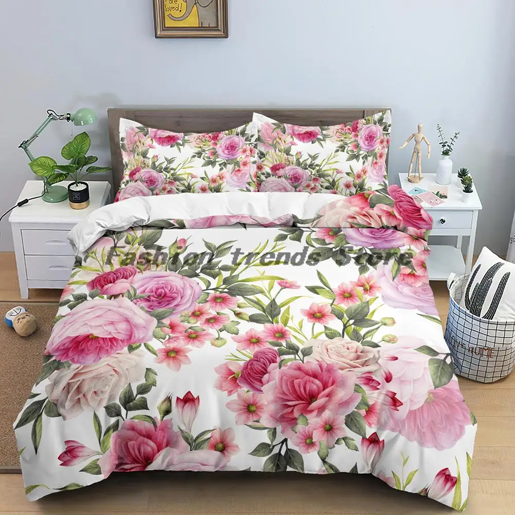 Bedding Set With Pillowcase Flower Leaves Print Duvet Cover Sets Single Double Queen King Size Quilt Covers Bedclothes 2/3Pcs
Bedding Set With Pillowcase Flower Leaves Print Duvet Cover Sets Single Double Queen King Size Quilt Covers Bedclothes 2/3Pcs