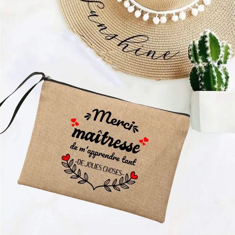 Merci Mistress Makeup Bags Thank You French Text Print Simple Wristlet Clutch Bag Beach Stationery Storage Travel Organizer Case
Merci Mistress Makeup Bags Thank You French Text Print Simple Wristlet Clutch Bag Beach Stationery Storage Travel Organizer Case