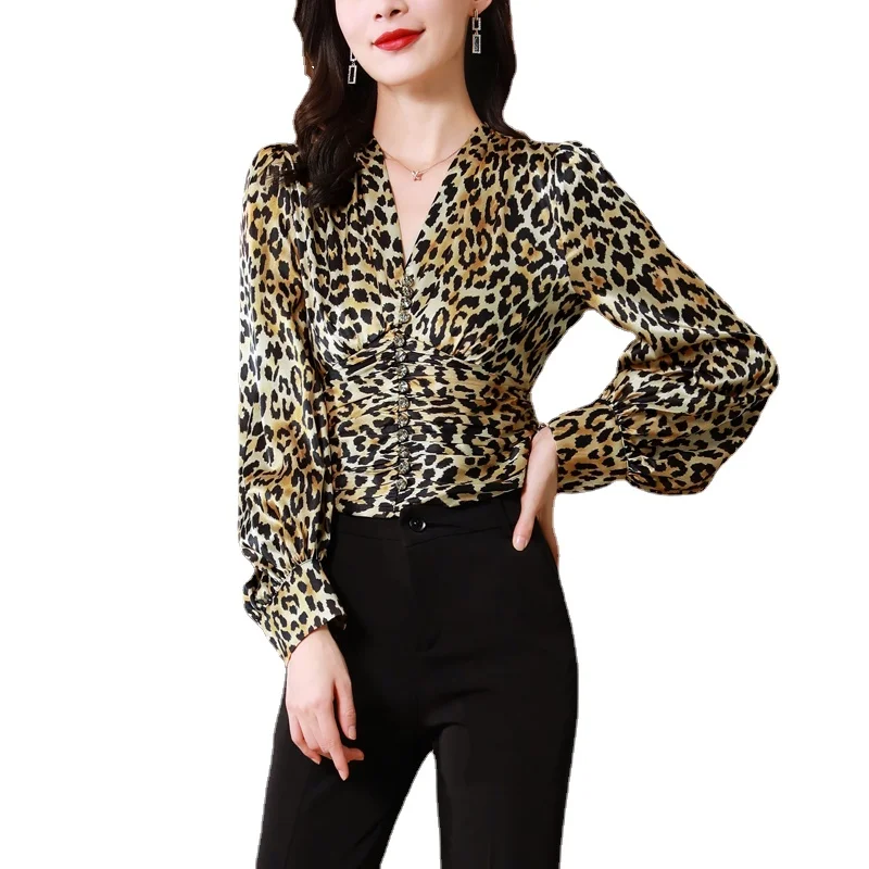 satin shirt women's spring autumn leopard blouses lady full sleeve leopard tops women sexy leopard shirts
satin shirt women's spring autumn leopard blouses lady full sleeve leopard tops women sexy leopard shirts