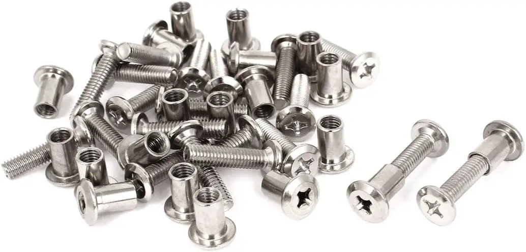 

Screw Post Fit for 1/4"(6mm) Hole Dia, Male M6x25mm Belt Buckle Binding Bolts Leather Fastener 20 Sets