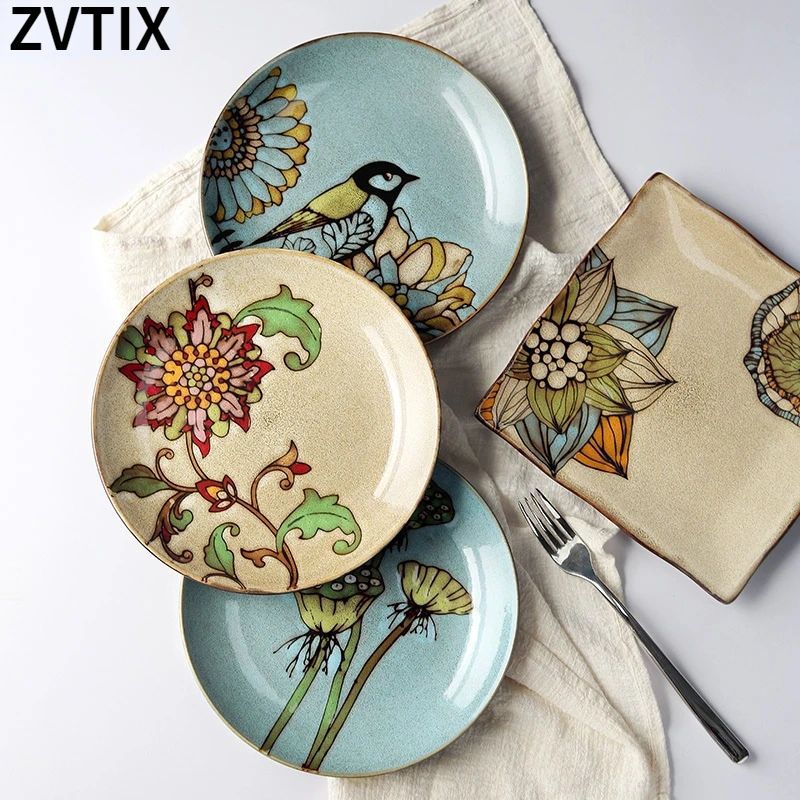 Hand-painted Creative Western Kitchen Dishes Steak Plate Flat Tableware Ceramic Breakfast Salad Plate Decor Cute Dessert Tray
Hand-painted Creative Western Kitchen Dishes Steak Plate Flat Tableware Ceramic Breakfast Salad Plate Decor Cute Dessert Tray