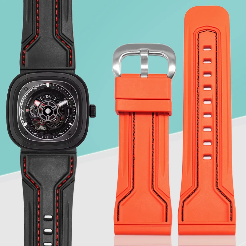 Flat Straight Interface Rubber Strap For Men's Substitute 7 Fridays Q1 M1 P3 Series Meedle Clasp Silicone Watch Strap 28mm
Flat Straight Interface Rubber Strap For Men's Substitute 7 Fridays Q1 M1 P3 Series Meedle Clasp Silicone Watch Strap 28mm