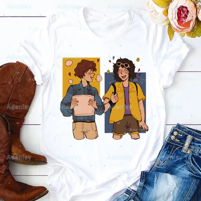 Eddie Munson Ladies T-shirt Ladies Casual White Shirt Short Sleeve Ladies Stranger Things Hellfire Club T-shirt Graphic Printing
Eddie Munson Ladies T-shirt Ladies Casual White Shirt Short Sleeve Ladies Stranger Things Hellfire Club T-shirt Graphic Printing