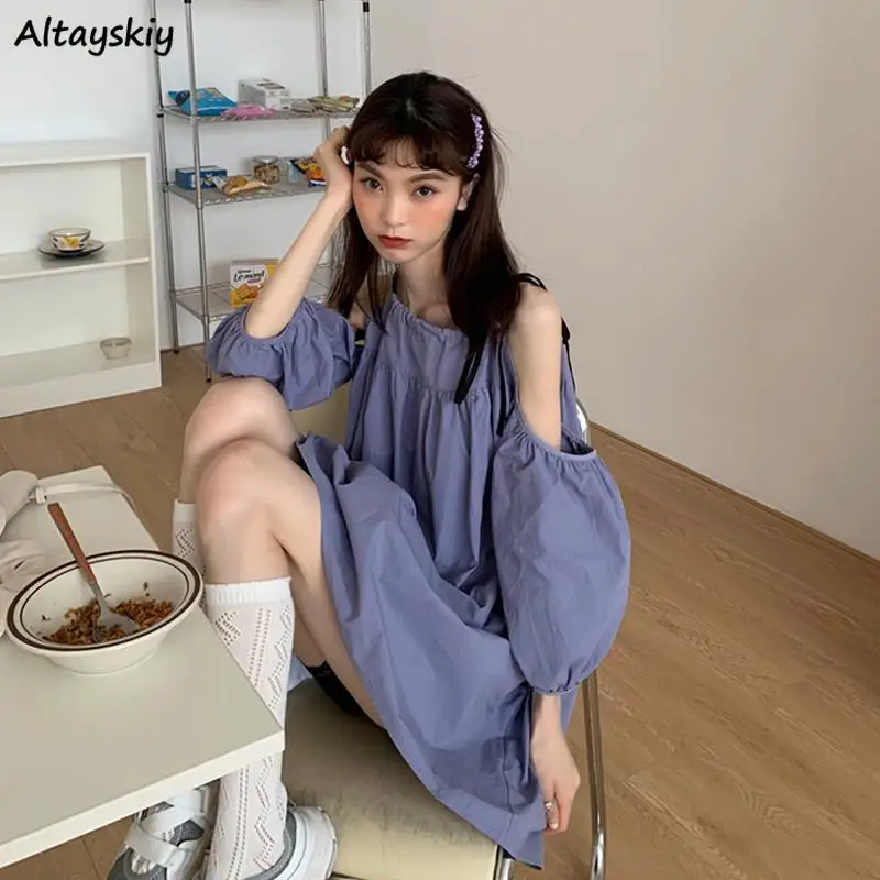 short sleeve dresses women off shoulder trendy sweet preppy summer loose lovely harajuku solid simple casual clothes korean lady
short sleeve dresses women off shoulder trendy sweet preppy summer loose lovely harajuku solid simple casual clothes korean lady