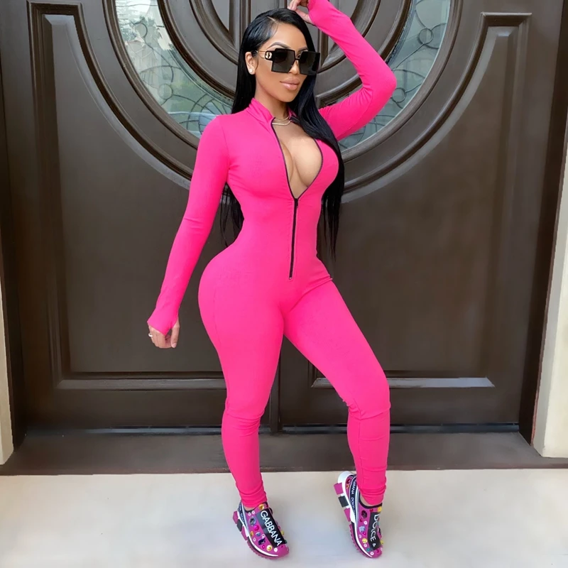 Fashion Rompers Womens Jumpsuit Sexy Zipper One Piece Club Outfits Bodycon Jumpsuit Long Sleeve Overalls For Women Clothing
Fashion Rompers Womens Jumpsuit Sexy Zipper One Piece Club Outfits Bodycon Jumpsuit Long Sleeve Overalls For Women Clothing