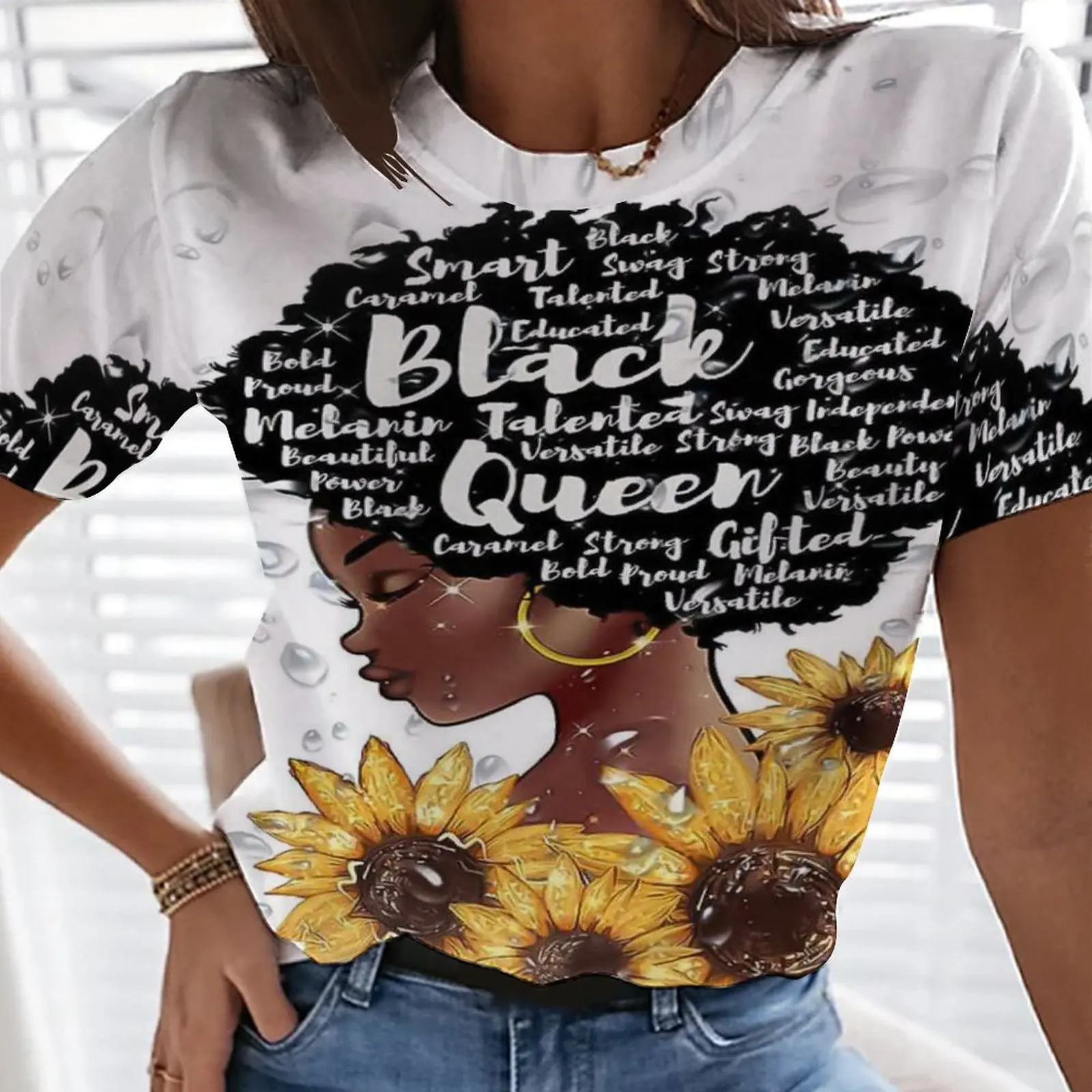Summer new 3D digital cartoon beauty pattern print T-shirt women's cartoon T-shirt fashion breathable T-shirt 
Summer new 3D digital cartoon beauty pattern print T-shirt women's cartoon T-shirt fashion breathable T-shirt