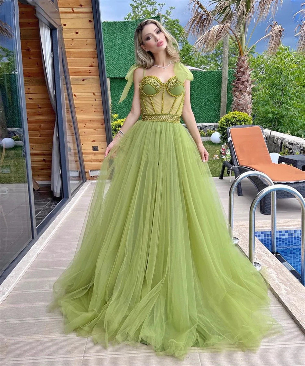 Tulle A Line Prom Dresses Spaghetti Sweetheart Beaded Special Occasion Elegant Women for Party Lace Up Sexy Back Evening Gowns
Tulle A Line Prom Dresses Spaghetti Sweetheart Beaded Special Occasion Elegant Women for Party Lace Up Sexy Back Evening Gowns