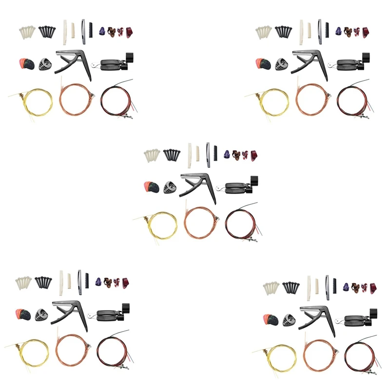 170 PCS Including Guitar Picks,Capo,Acoustic Guitar Strings,3 In 1String Winder,Bridge Pins,6 String Bone Bridge Saddle
170 PCS Including Guitar Picks,Capo,Acoustic Guitar Strings,3 In 1String Winder,Bridge Pins,6 String Bone Bridge Saddle