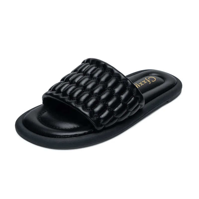 Summer Slippers Women 2023 New Fashion Pu Leather Flat Beach Slippers for Woman Indoor Slide Shoes Ladies Sandals
Summer Slippers Women 2023 New Fashion Pu Leather Flat Beach Slippers for Woman Indoor Slide Shoes Ladies Sandals