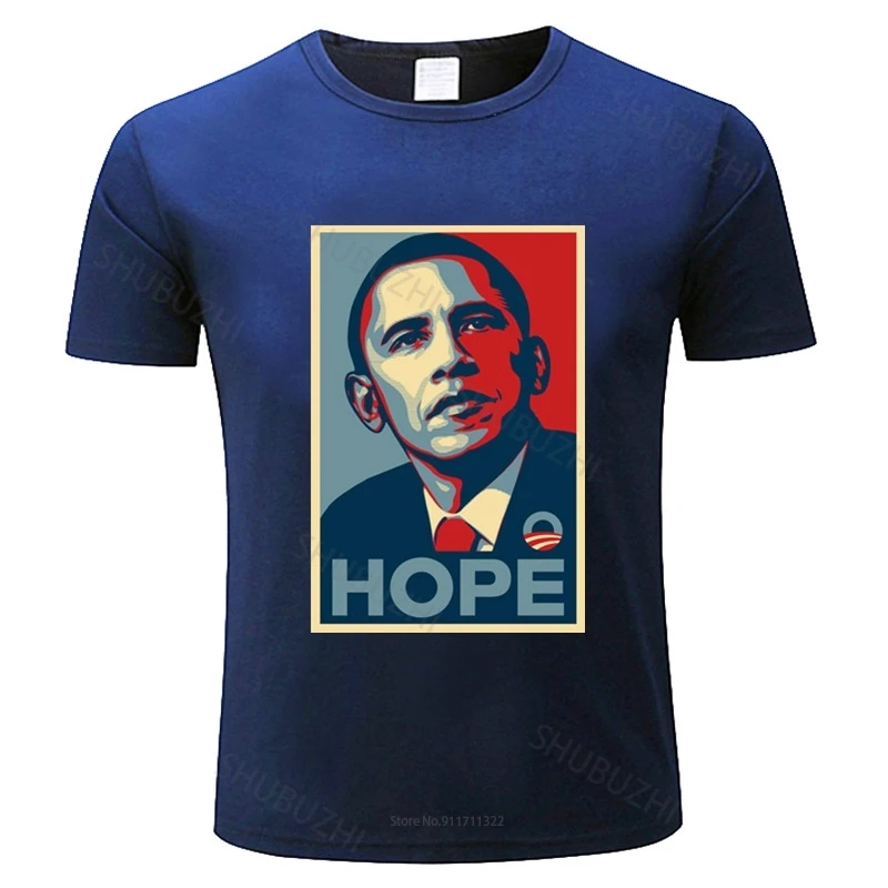 Мужская футболка с коротким рукавом, Мужская футболка с постером Барак надежды, Классическая футболка, модная футболка, мужские летние топы