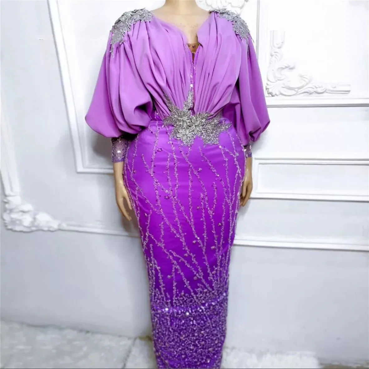 Фиолетовое вечернее платье Aso Ebi с буффами и длинным рукавом, официальное платье-Русалка для выпускного вечера, женское элегантное платье в ...
Фиолетовое вечернее платье Aso Ebi с буффами и длинным рукавом, официальное платье-Русалка для выпускного вечера, женское элегантное платье в ...